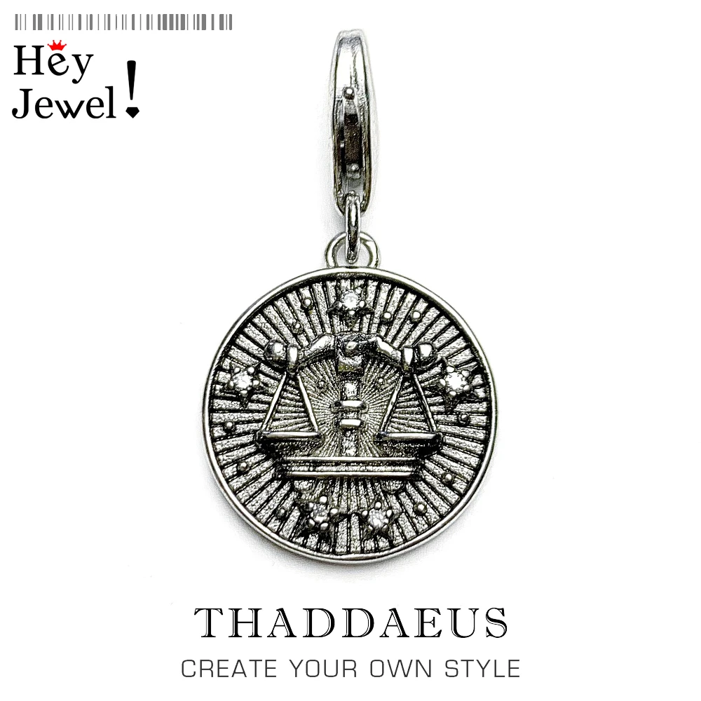 

Star Sign Libra Charm Pendant 2019 Europe Style Gift Pure Sterling Silver 925 Fits Bracelet Bangles Free Shipping