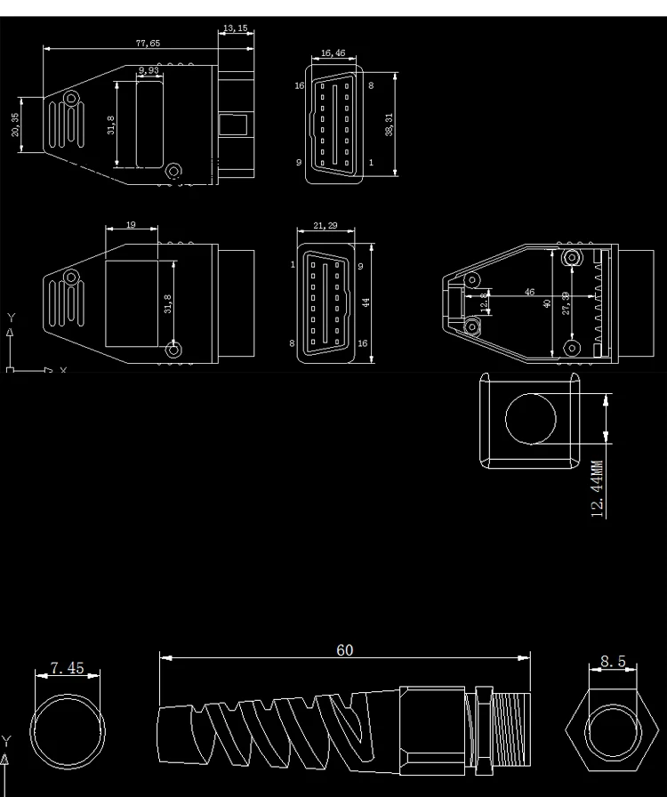FINETRIP заводская цена! Высокое качество Универсальный 16Pin 16 pin OBDii OBD2 J1962 разъем штекер Адаптер 1 шт