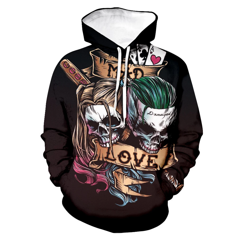

2020 New Joker 3D Printed Hoodies Men/Women Clown Pattern Hooded Sweatshirts Pullover Casual Fashion Streetwear Hip Hop Hoodie