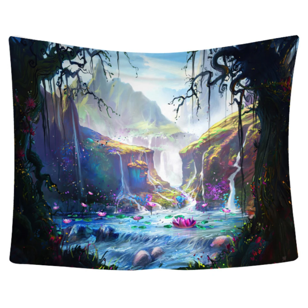 

Decorative Home Wall Hanging Landscape Print Blanket Tapestry Decors Living Room Decoration Hanging Cloth Wall Decor Rectangle