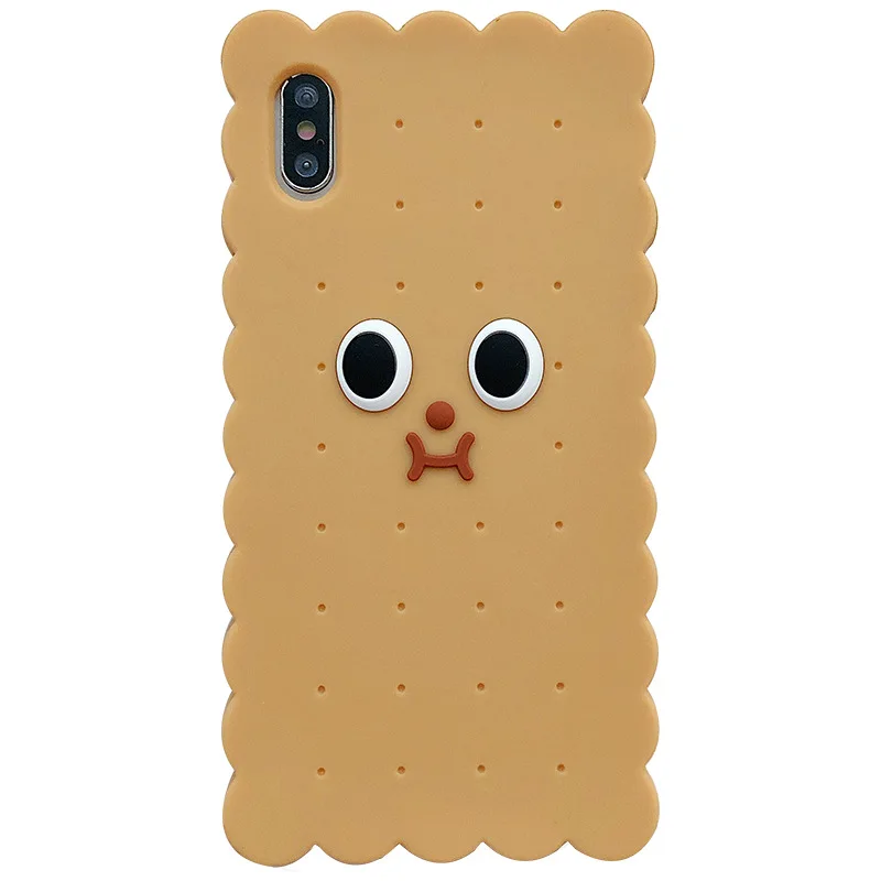 

3D Cute Case for IPhone7 8 plus Case Cartoon Biscuit Cookie Cover for IPhone XR X XS Max 6S 11 Pro Max Case Soft Silicone Funny