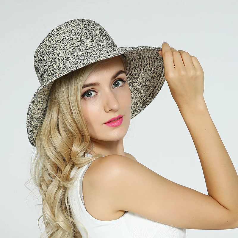 

Lady New Bowknot Straw Hat Adult Summer Sunscreen Leisure Cap Wide Brim Students Fresh Raffia Shading Sun Cap Foldable