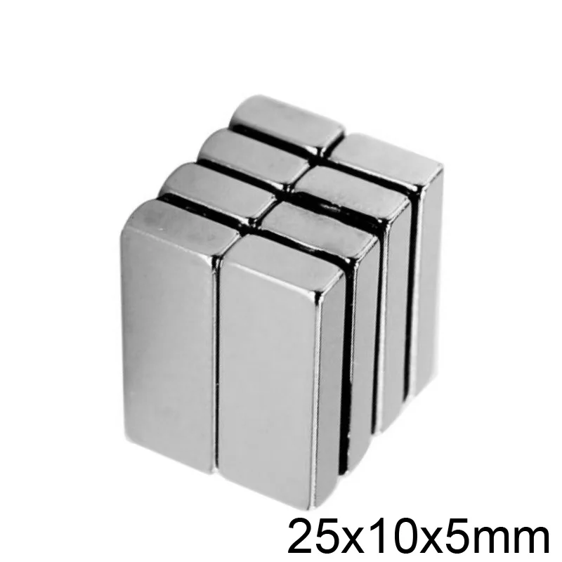 2/5/10/20/50/100pcs 25x10x5 Strong Neodymium Magnet Thickness 5mm Block Permanent Magnets 25x10x5mm Powerful Magnetic 25*10*5 |