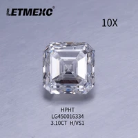 letmexc jewelry 3 10ct h color loose synthetic diamond lab assher cut hpht diamond