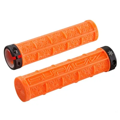 Оранжевый Supacaz MTB велосипедный руль набор силиконовых ручек для внедорожника односторонний замок амортизация анти-скольжение удерживающие ручки 9 цветов - Цвет: Оранжевый