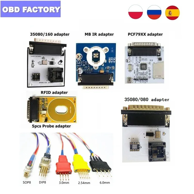 5 шт. переходники датчиков для Iprog Pro PCF79XX адаптер RFID Желтый IProg 35080 080/160 + Plus|Кабели и