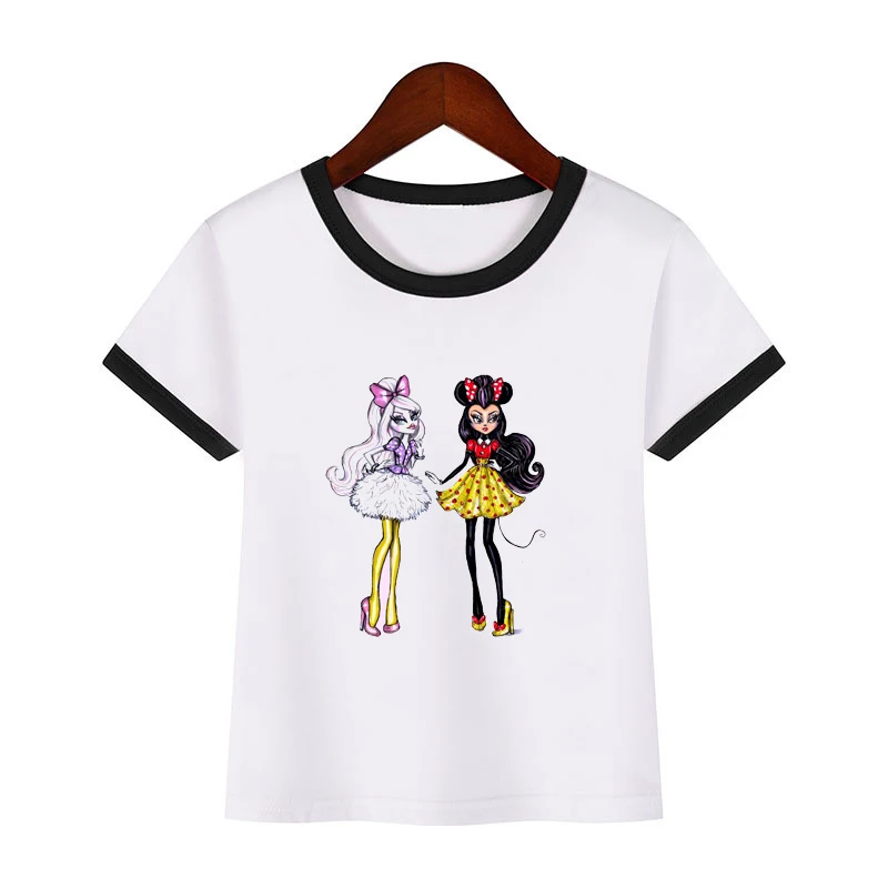 Harajuku-Camiseta con estampado de dibujos animados para ni&ntilde;a, top para ni&ntilde;a, ropa para ni&ntilde;o, camisetas 2020-2