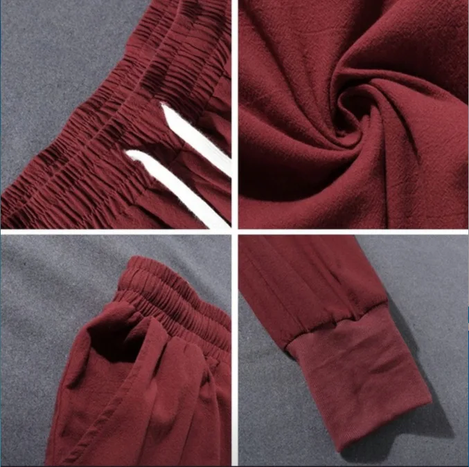 

2021 Autumn Men Harem Pants Harajuku Japanese Streetwear Cotton Linen Long Trouser Winter Men Jogger Pants Chinese Baggy Pants