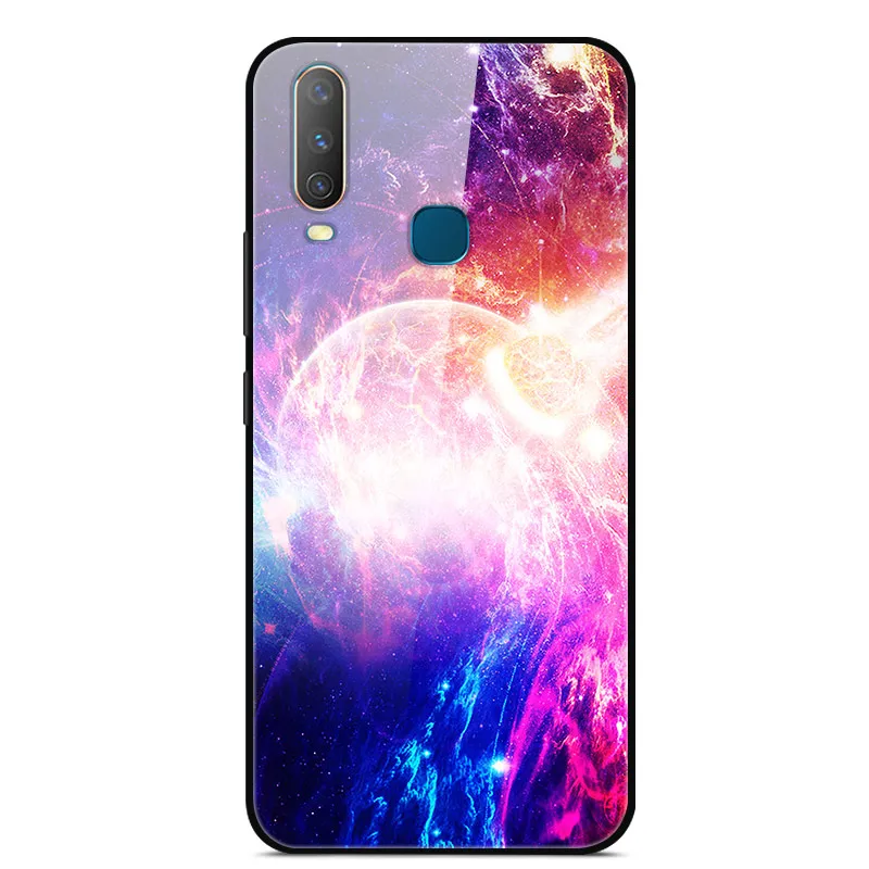 ДЛЯ VIVO Y17 чехол из закаленного стекла с изображением планеты космос, чехол из стекла для Vivo Y17 Y 17 VivoY17 1902, чехол для Vivo Y3 Y12 Y15