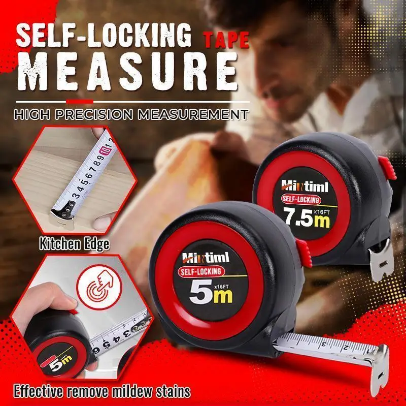 

Self-Locking Tape Measure Steel Tape Measure 3/5/7.5/10 Meters Wear-resistant High Precision Distance Measuring Tape Tool