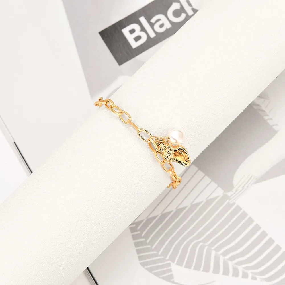 Жемчужный браслет креативный простой однотонный со стеклянными бусинами