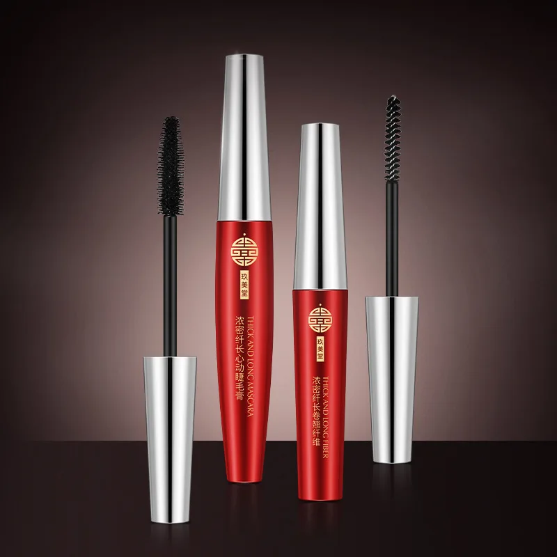 

Bushy Slender Long Heart-Moving Mascara Combination Thick Waterproof Growth Thick Lock Color Makeup Cosmetics