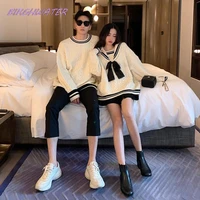 preppy style couple sweater fashion knitted pullover for men women lolita girl sweet navy collar sweaters harajuku casual jumper