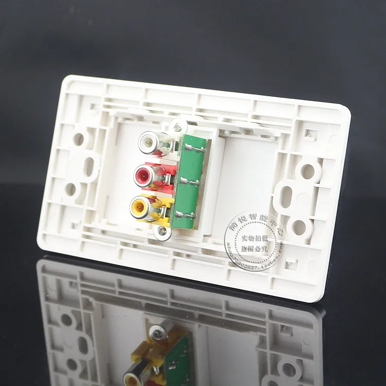 120 x70MM Wall Face Plate 3RCA AV Socket Panel Faceplate Outlet Adapter | Компьютеры и офис