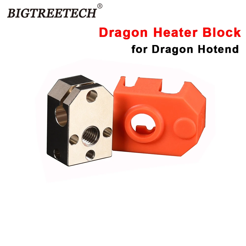 BIQU High Quality Dragon Heater Block Copper alloy Silicone Sock Orange for Dragon Hotend DIY 3D Printer Parts