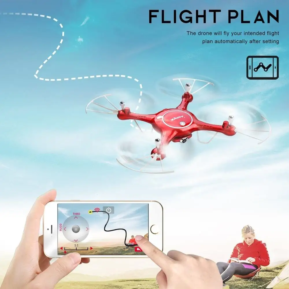 SYMA X5UW Дрон с WiFi камерой HD 720P передача в реальном времени FPV Квадрокоптер 2 4G 4CH RC