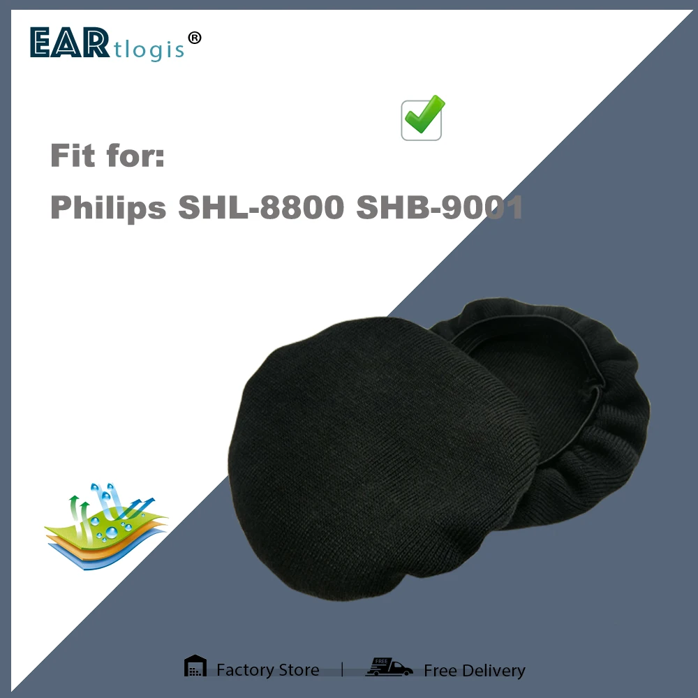 

Амбушюры для наушников Philips SHL-8800, SHB-9001, SHL8800, SHB9001, эластичные, впитывающие пот, моющиеся, антибактериальные, дезодорирующие