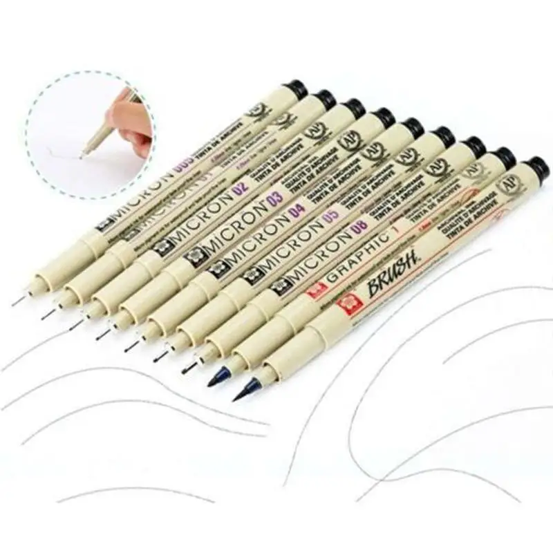 Ручка Pigma Micron водонепроницаемая ручка для рисования эскизная маркеры 08 03 черная