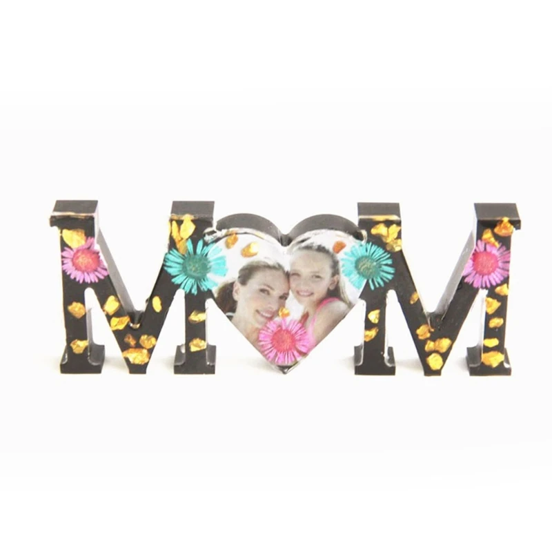 

MOM DAD Letter Photo Frame Resin Casting Mold Father's Day Mother's Day Silicone Resin Molds for Desk Table Room Decor