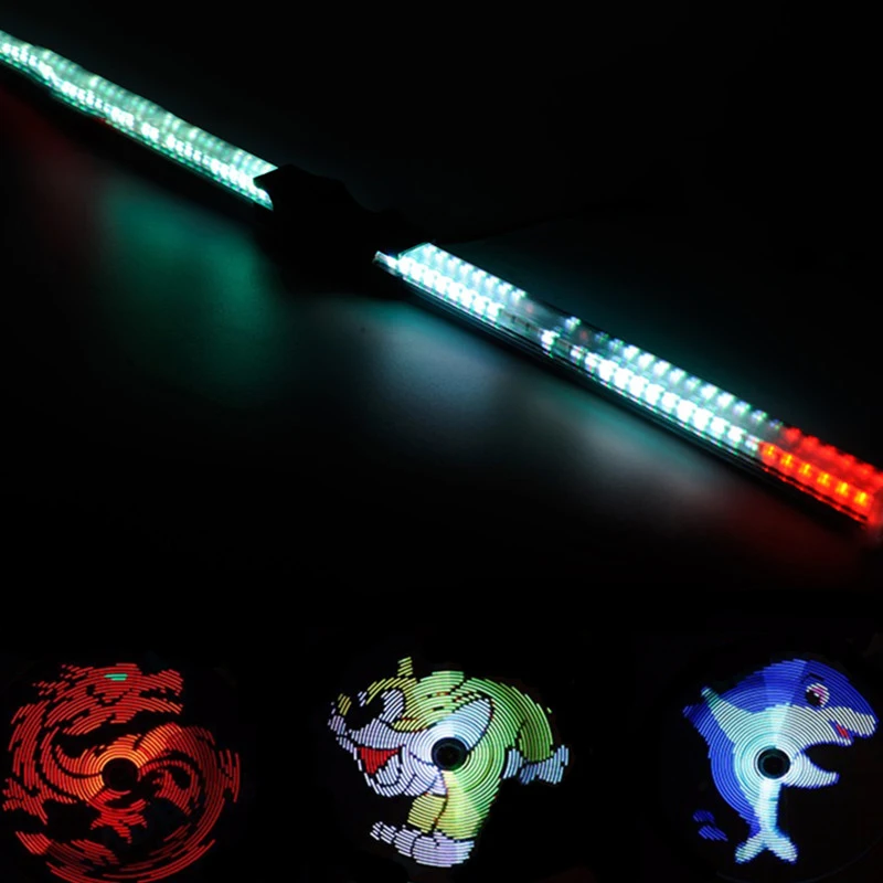 Новый 64 светодиодный цветной DIY программируемое Велосипедное Колесо спицы RGB