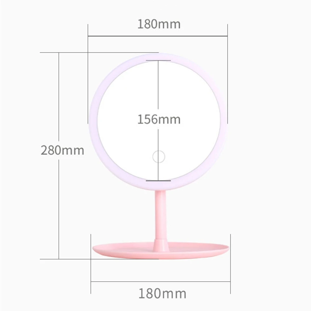 Портативное увеличительное зеркало для макияжа со светодиодной подсветкой и
