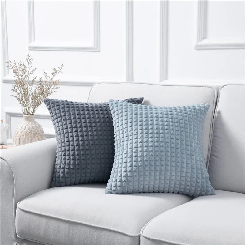 

Soft Flannel Pillowcases Cushion Cover Solid Color Home Decor For Sofa Bed Car Home Throw Pillow Pink Grey 45x45 Seat Cushions