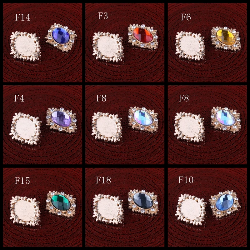 Праджня 18 Цветная дрель цвет пряжки стразы s Винтаж овальные акриловые одежда