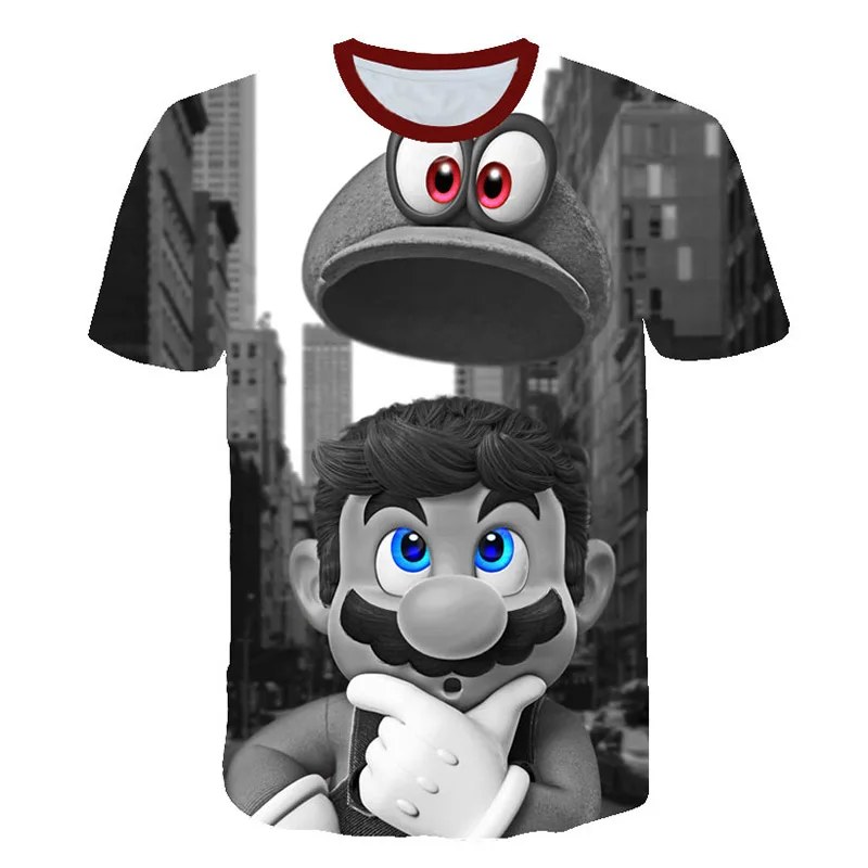 

2021 New boy and girl Tshirt Summer Fashion child T-shirt Drugs&weed t shirt Cartoon Super Mario 3D Print Mens Womens t shirts