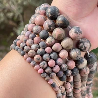 natural rhodonite frost round multicolor loose stone beads 46810mm for diy bracelet necklace earring rings jewelry making 15