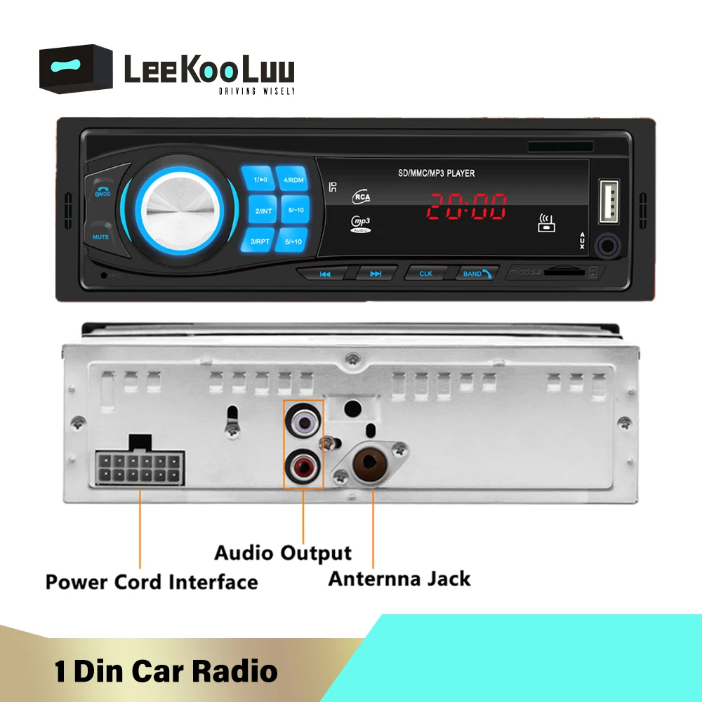 Автомагнитола LeeKooLuu 1 din FM радио Bluetooth с камерой заднего вида|Автомобильные