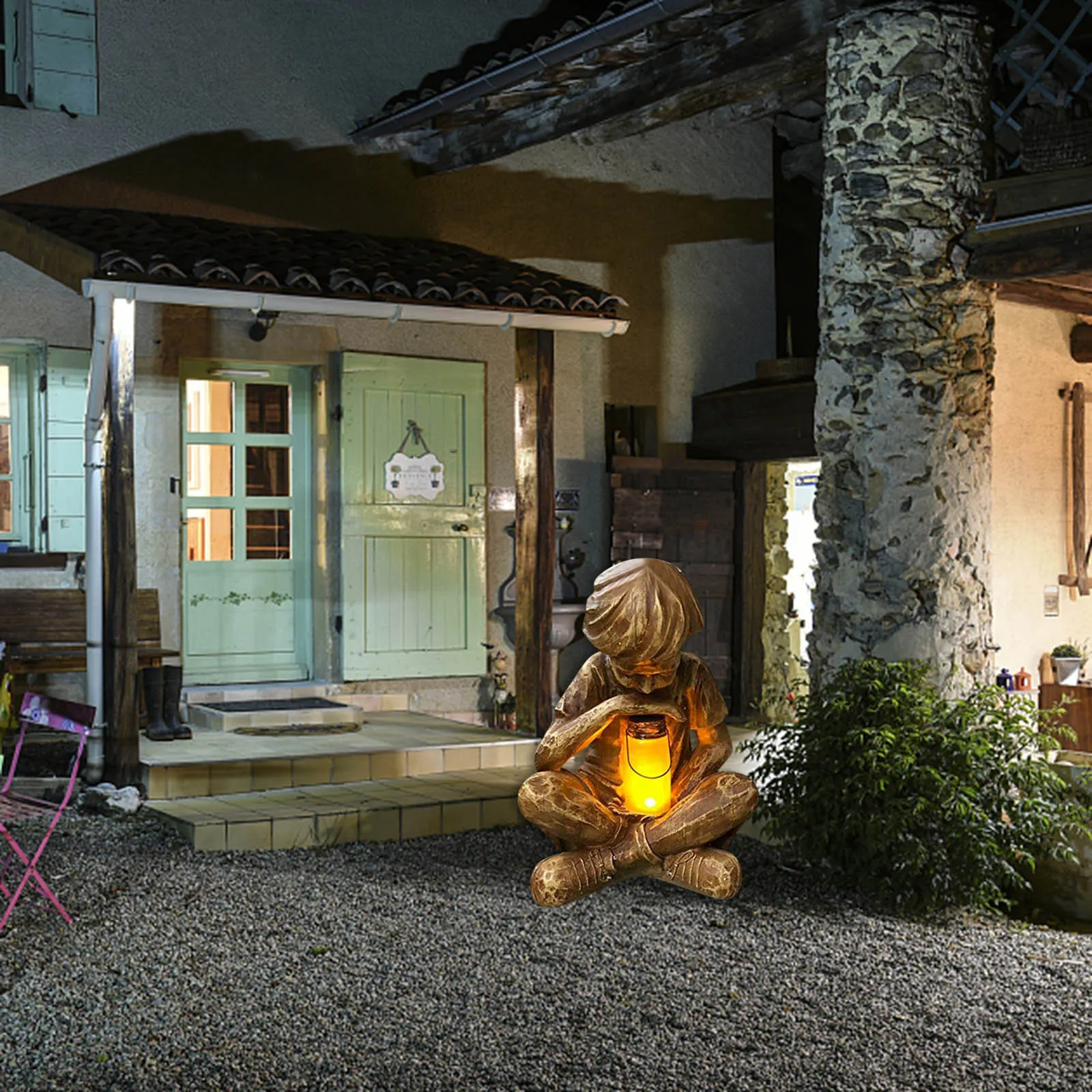 Фонарь мальчик Смола Prodigy статуя сад двор светодиодный светильник для детей