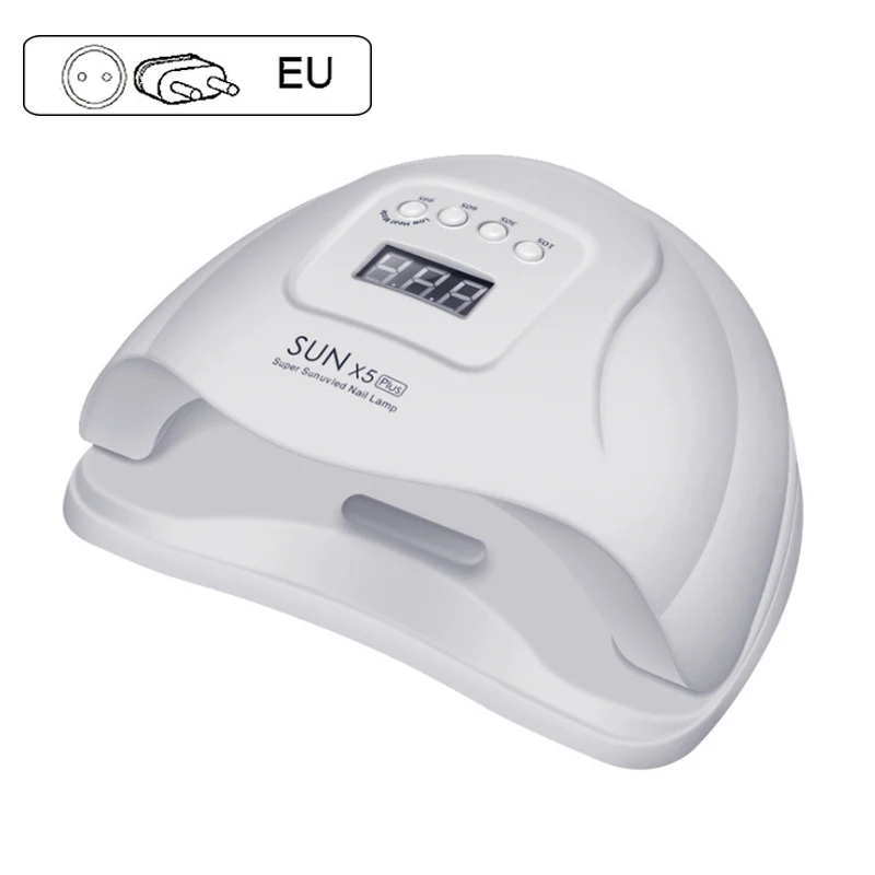 White EU Plug 80 Вт Светодиодный УФ-лампы для ногтей 36 светодиодный s для ногтей сушилка для рук УФ-гель для ногтей с Сенсор таймер ЖК-дисплей Дисплей 30/60/90s SUNX5 плюс - Цвет: White EU Plug