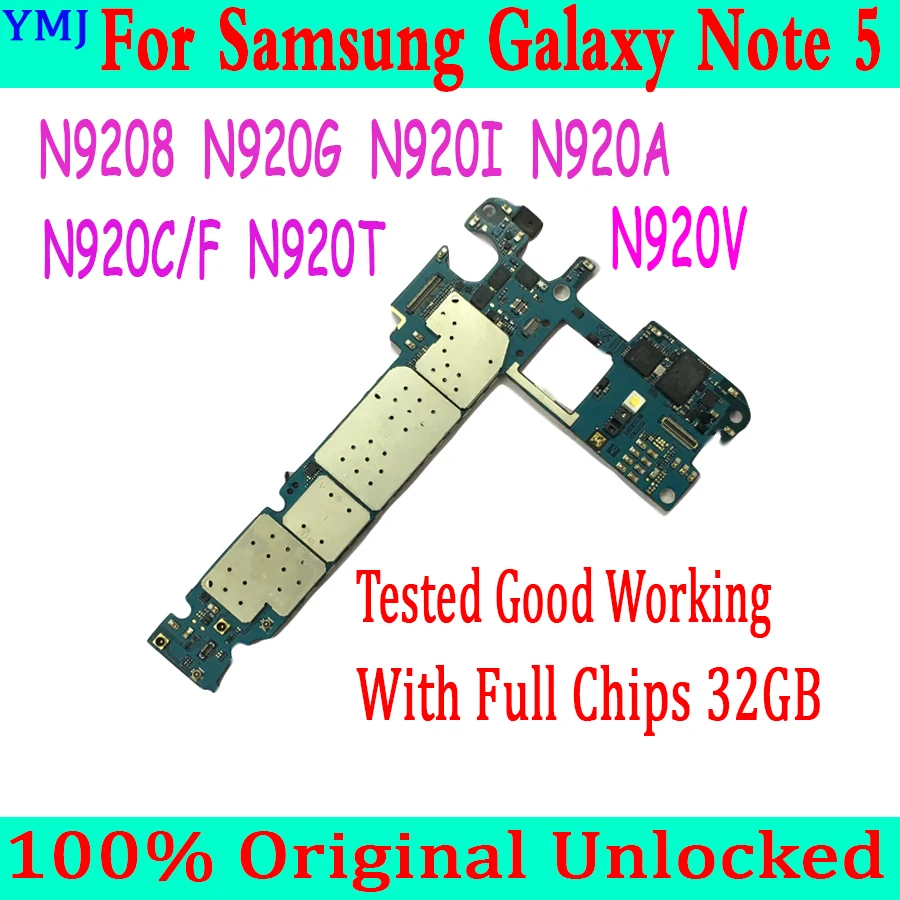 Материнская плата для Samsung Galaxy Note 5 N9208 N920V N920A с полными ЧИПАМИ 100% протестированная