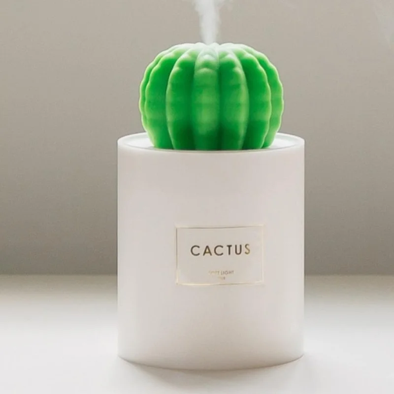 

280ml Cactus Humidifier LED Night Light USB Air Humidifier Household Aromatherapy Machine Essential Oil Diffuser Air Purifier