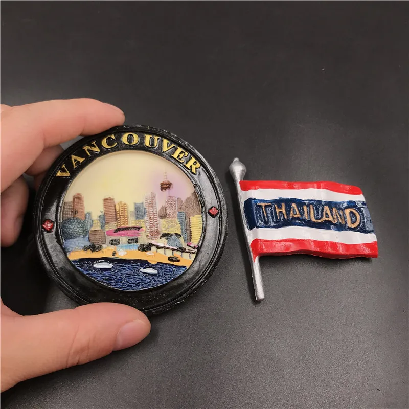 Магнит на холодильник полимерный стерео магнит флаг Канады Ванкувера Таиланда 3D