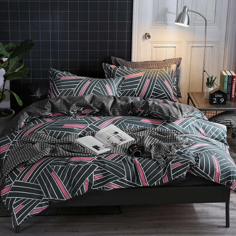 Роскошный комплект постельного белья с цветочным принтом пододеяльник