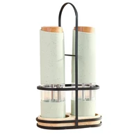 wheat straw electric salt pepper grinder set led light spice mill adjustable coarseness ceramic core kitchen tool