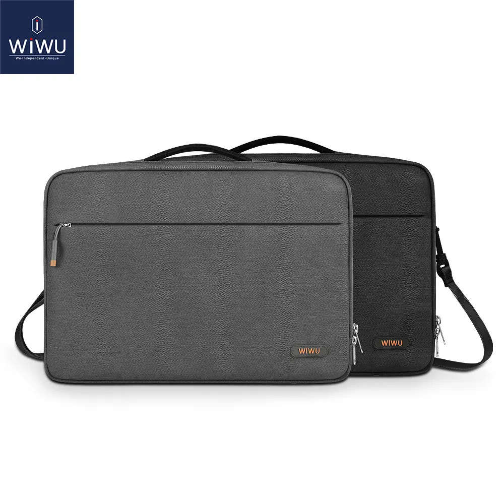 

WiWU Laptop Bag 15.6 inch Waterproof Nylon Notebook Bag Case for MacBook Air Pro 13 Large Capacity Shoulder Bag for Laptop 14