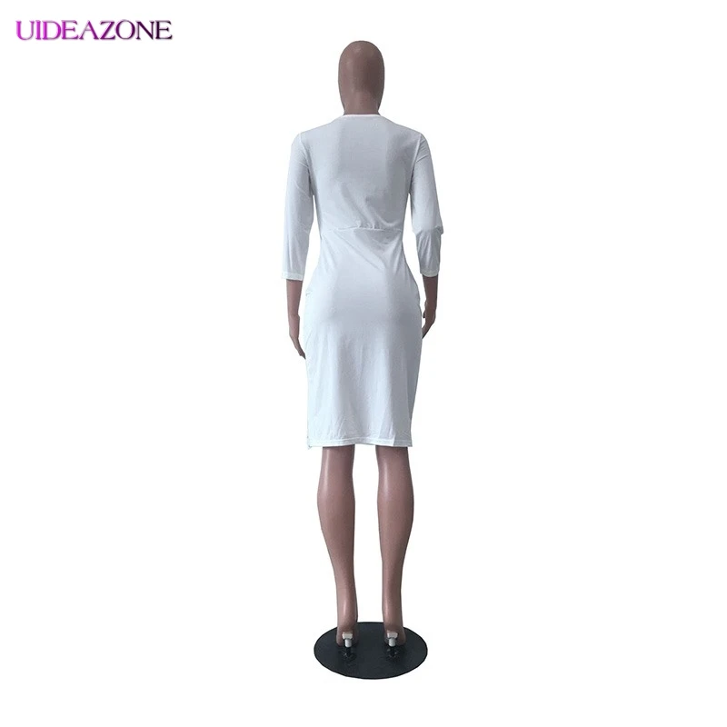 Женское облегающее платье UIDEAZONE вечернее футляр с высоким разрезом рукавом три