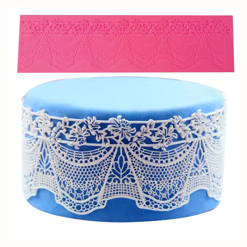 Силиконовые формы для помадки торта кружева тисненые сахарный кружевной коврик