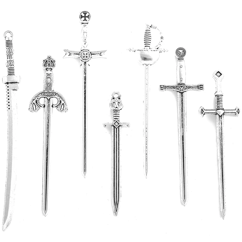 7 стилей шт. цветов подвески в виде ножа самурая из металлического сплава катаны