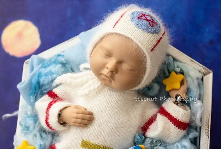 Кокосовый реквизит для фотосъемки новорожденных мальчиков шерстяной вязаный