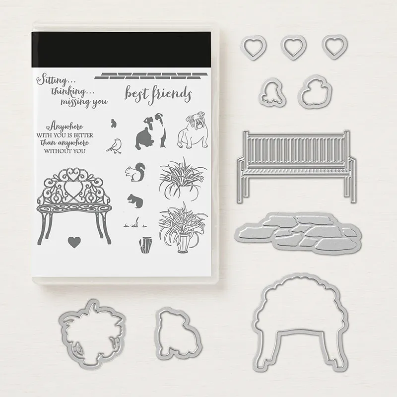 New Dresser Bench Metal Cutting Dies and Clear Stamps for Scrapbooking for DIY Card Making Cutting Crafts Stencil Dies