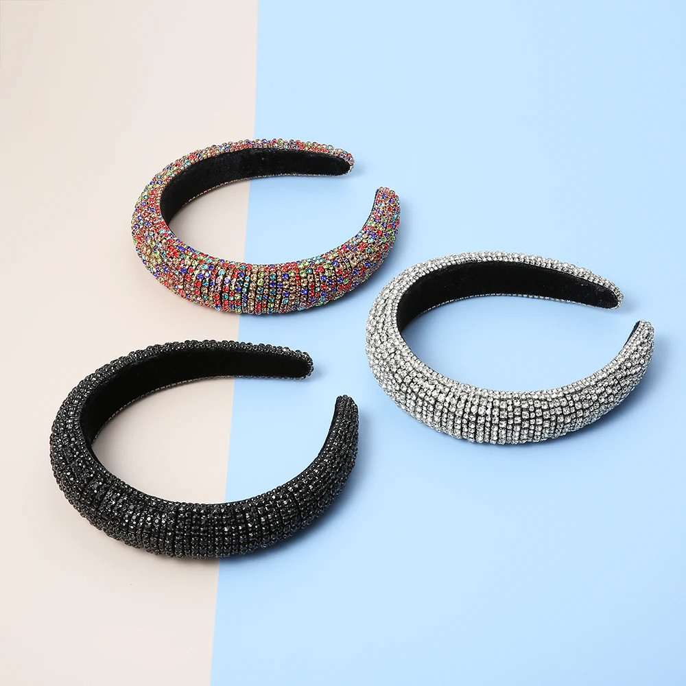 

Fashion Gypsophila Rhinestone Hairbands Chic Baroque Silver Color Hair Hoop for Women Girls Nightclub Hair Jewelry Accessories