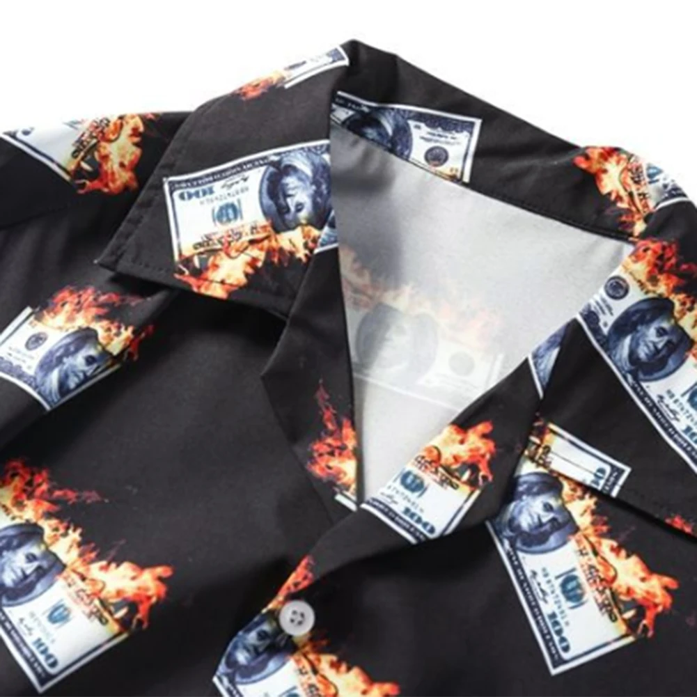 

2020 Summer Cotton Print Holiday Shirt Hawaiian Style Men's Shirts Turn-Down Collar Shirts Streetwear Hip Hop Tops