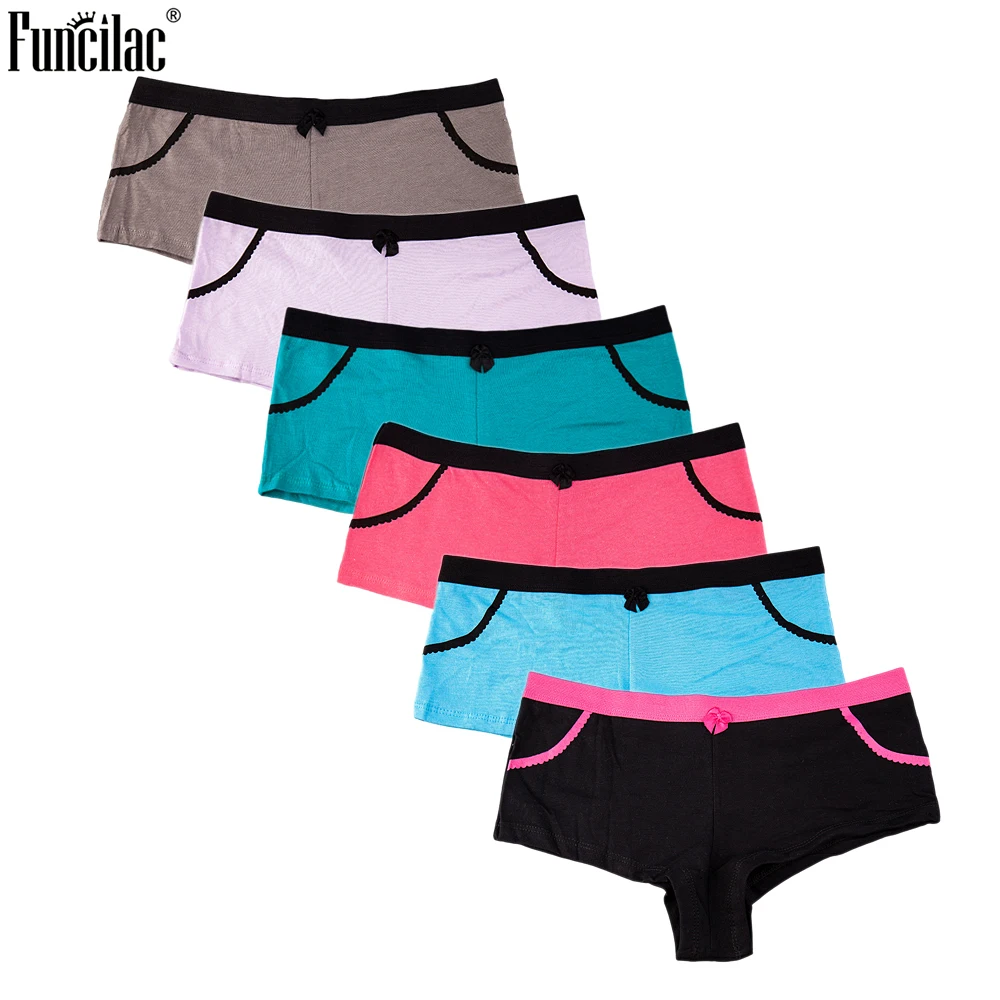 FUNCILAC сексуальное нижнее белье женские боксеры Лоскутные дамские шорты для