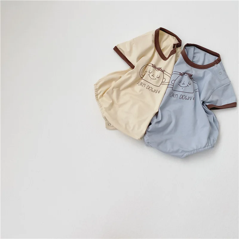 Летняя Новинка милое цельное боди для мальчиков и девочек детская треугольная