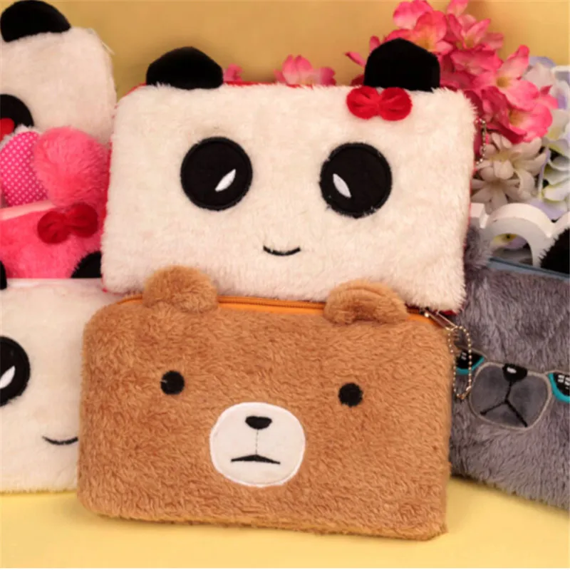 

1Pcs Panda Pattern Plush Cosmetic Bags Lovely Girls Cartoon Makeup Bag Women Kids Big Storage Travel Organizer Pouch
