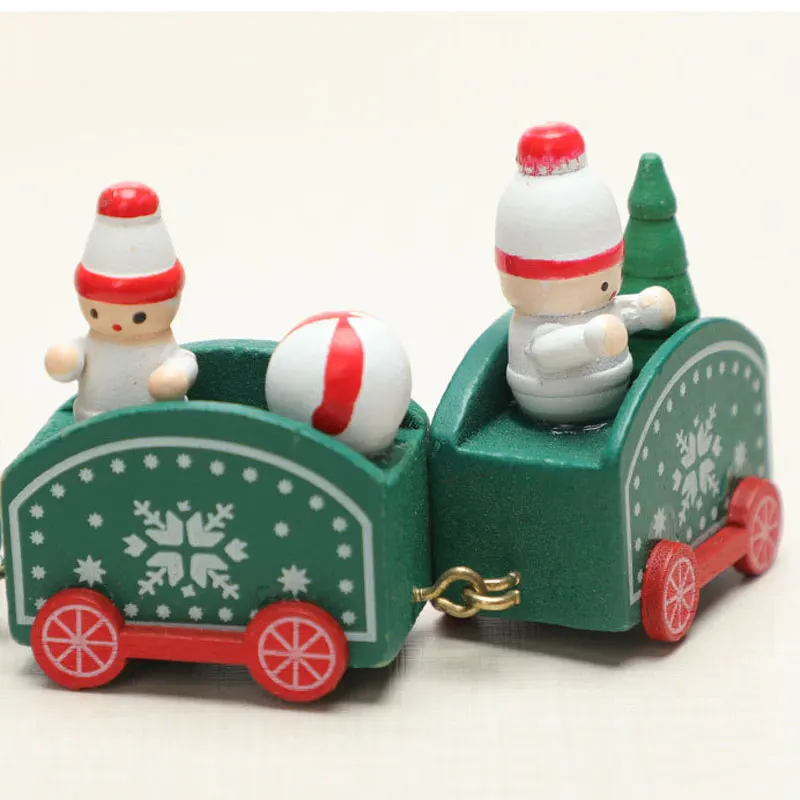 Рождественское деревянное украшение в виде поезда милое подарок Санта-Клаусу