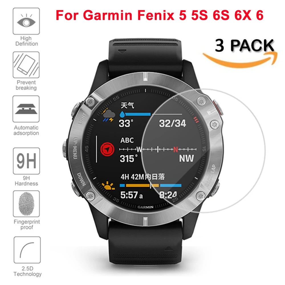 Фото - Ультрапрозрачное закаленное стекло для Garmin Fenix 6X 6S 6 Pro 5, защитная пленка Fenix 6X Pro, умные часы с солнечной батареей, 3 шт. умные часы garmin fenix 6s pro 010 02159 11